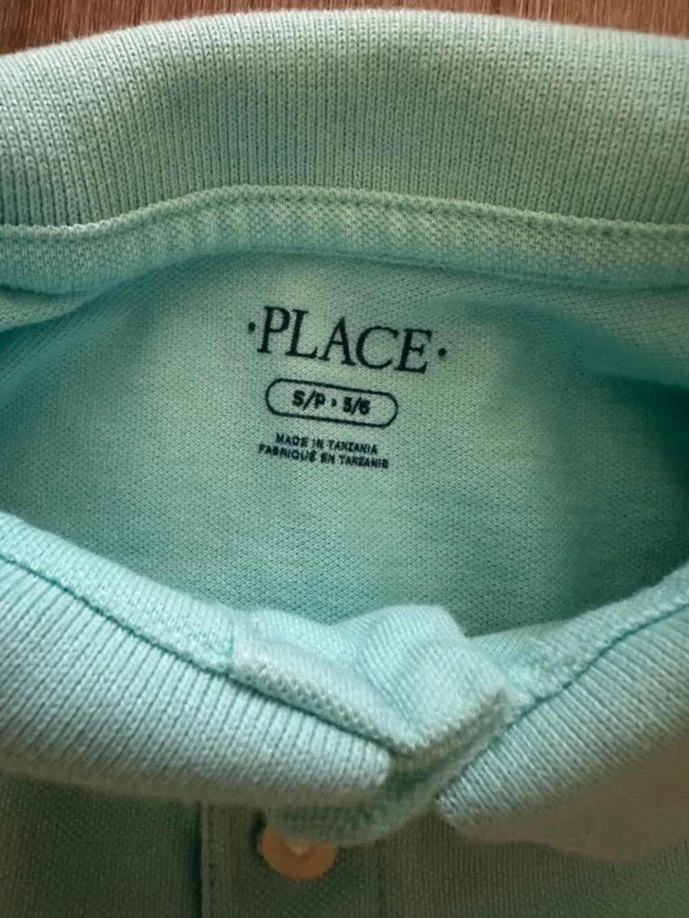 Childrens Place Light Teal Green polo size S 5/6